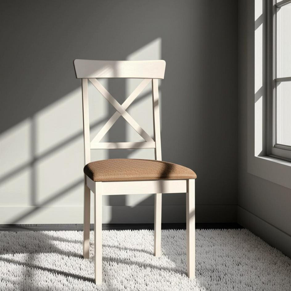Стул Гольфи 2/ Golfi 2 дерево гевея, 45*51*94, ivory white, ткань кор.-зол. (1505-9)