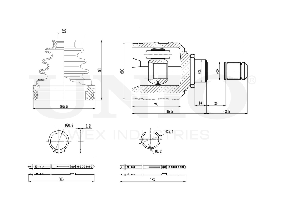ШРУС внутренний левый UNIO CVJ-30069