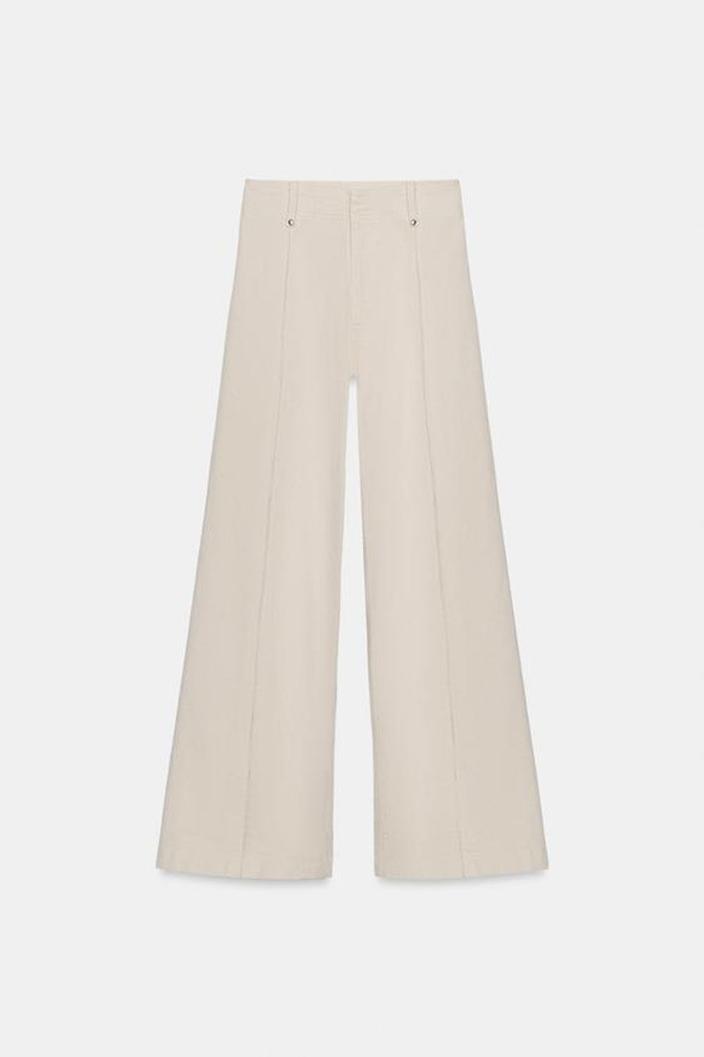 ZARA ДЖИНСЫ WIDE LEG С ВЫСОКОЙ ПОСАДКОЙ — ZW COLLECTION, ПЕСОЧНЫЙ