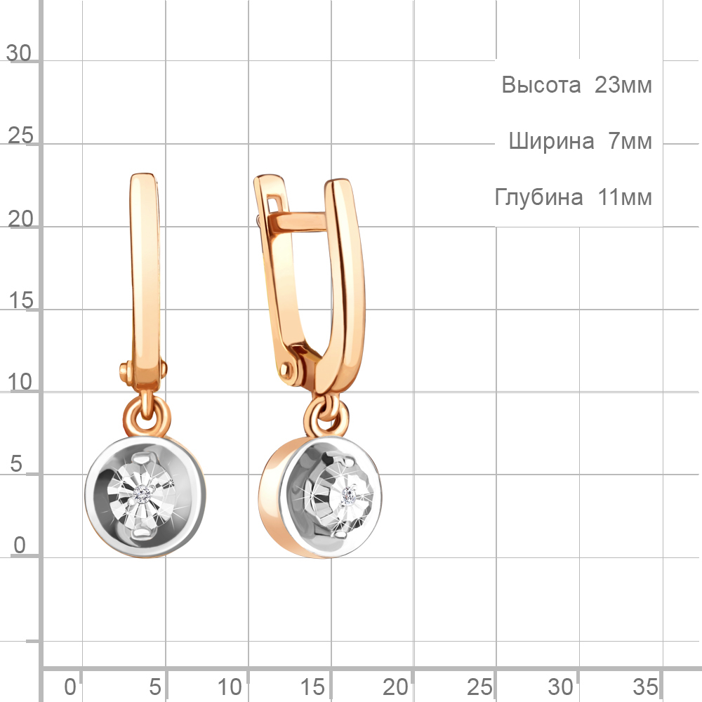 942760к Серьги из Золота с бриллиантами из коллекции "Shine Line"