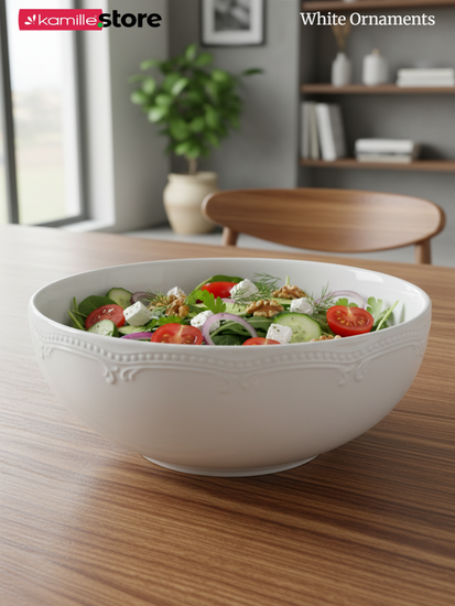 Салатник 21х9 см. 1900 мл. фарфоровый, "White Ornaments"