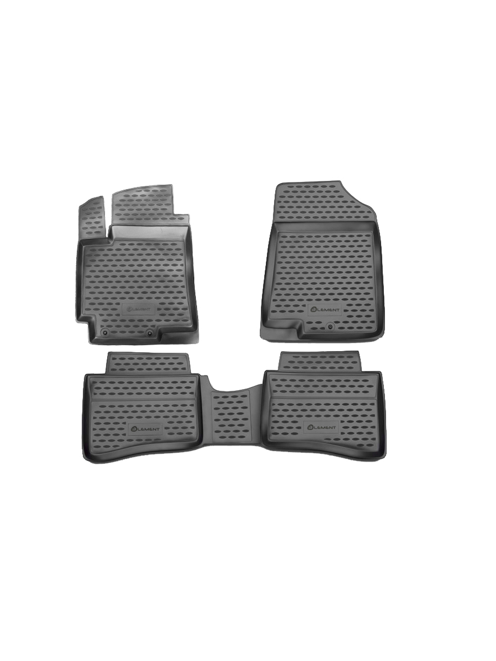 Коврики в салон для HYUNDAI Solaris (I, Iр), 2010-2017, 4шт. (полиуретан, серые) Element.NLC.20.41.211H