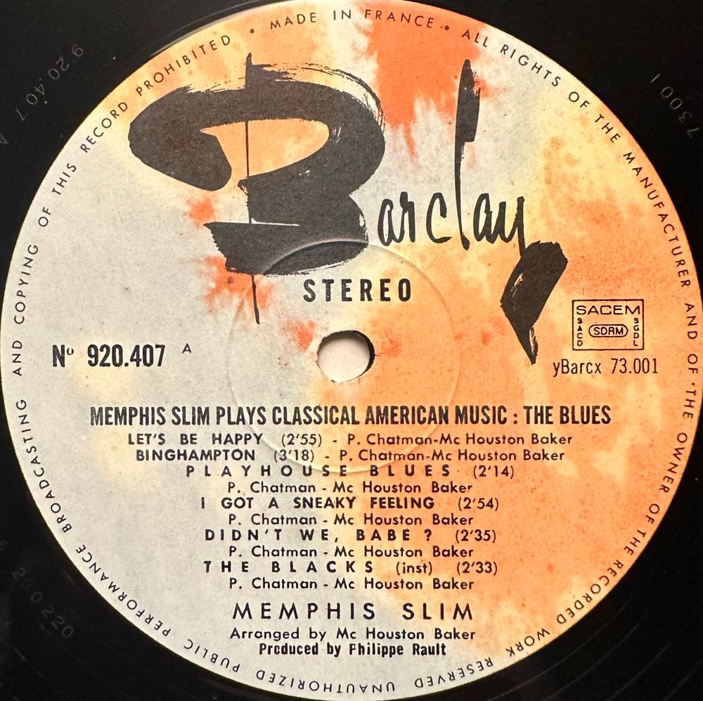 Memphis Slim - Memphis Slim Plays Classical American Music The Blues (Франция 1973г.)