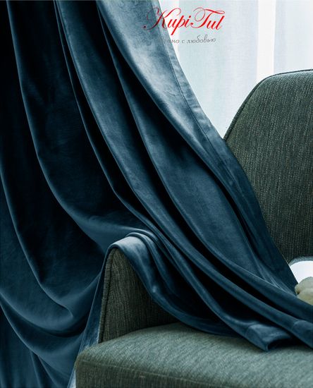 Шторы бархат Luxe (темно-бирюзовый)