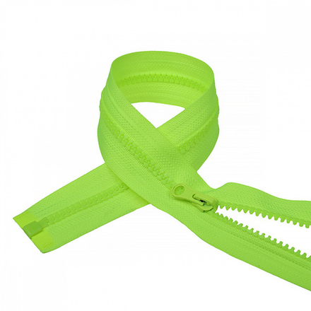 Молния трактор №5 усил.звенья, 35см, цв. ярко-салатовый уп.50шт