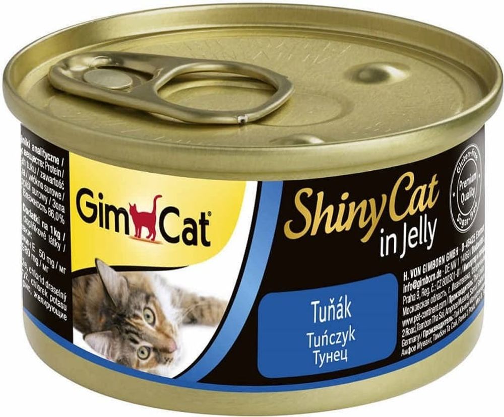 Gimpet ShinyCat 70гр тунец консервы д/кошек