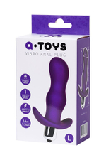 Анальная вибропробка A-toys, силикон, фиолетовая, 14 см