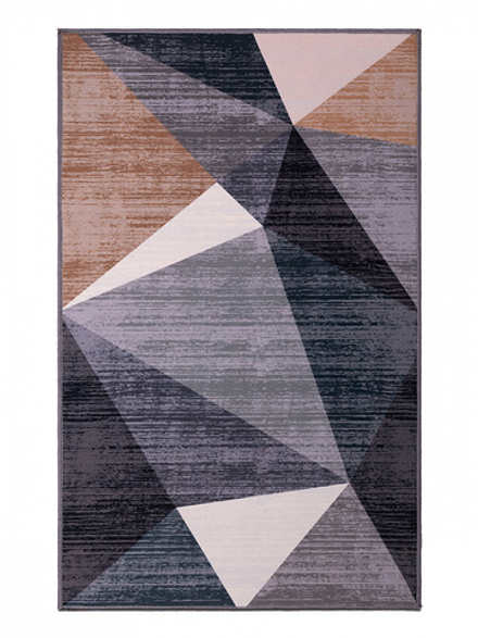 Коврик придверный LUCKY 50x80 ПЭ, серый/коричневый (треугольники)