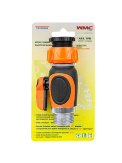 Кран шаровый с быстросъемной муфтой для систем полива WMC TOOLS WMC-TG7207009