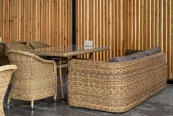 "Кальяри" диван трехместный плетеный из искусственного ротанга (гиацинт), цвет соломенный