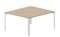Составной стол на 2 рабочих места 138х156,6х75см (4 громмета)