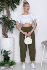 Брюки бохо широкие (хаки) Б10844 LT Collection