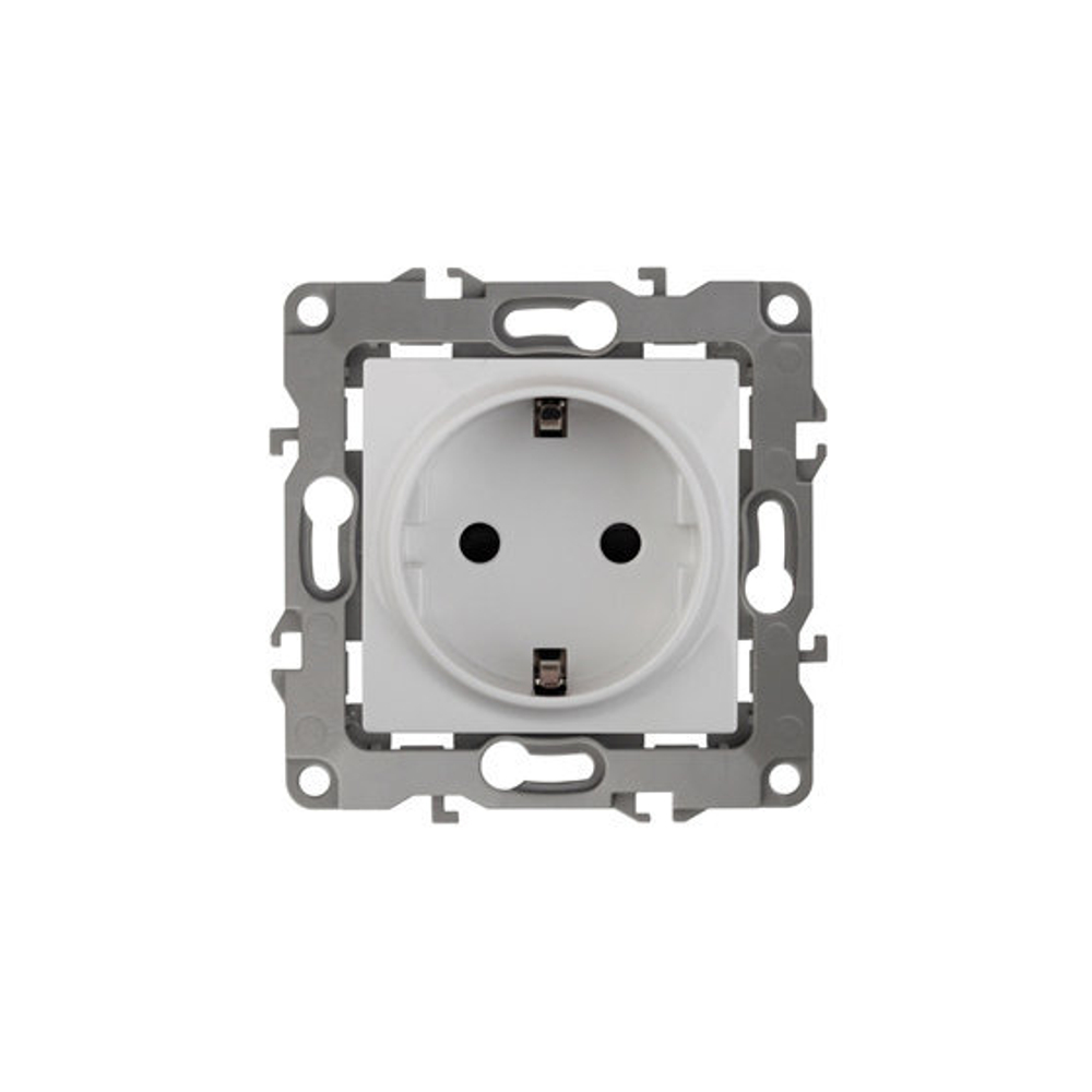 12-2101-01 ЭРА Розетка одинар 2P+E Schuko, 16АХ-250В, белый, АВТОМАТ КЛЕММЫ (10 шт ) арт:Б0014675