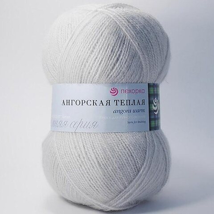 Ангорская теплая пряжа Пехорка 40%шерсть 60%акрил 5х100г/480м (08 св серый)