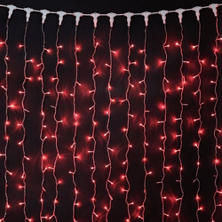 Светодиодный мерцающий занавес 2*2 м, 220V., 400 красных LED ламп, прозрачный ПВХ, Beauty Led (PCL402BL-10-2R)
