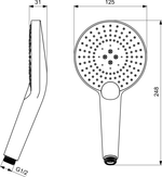 Душевая лейка O125 мм Ideal Standard IDEALRAIN EVO JET B1759AA для душа