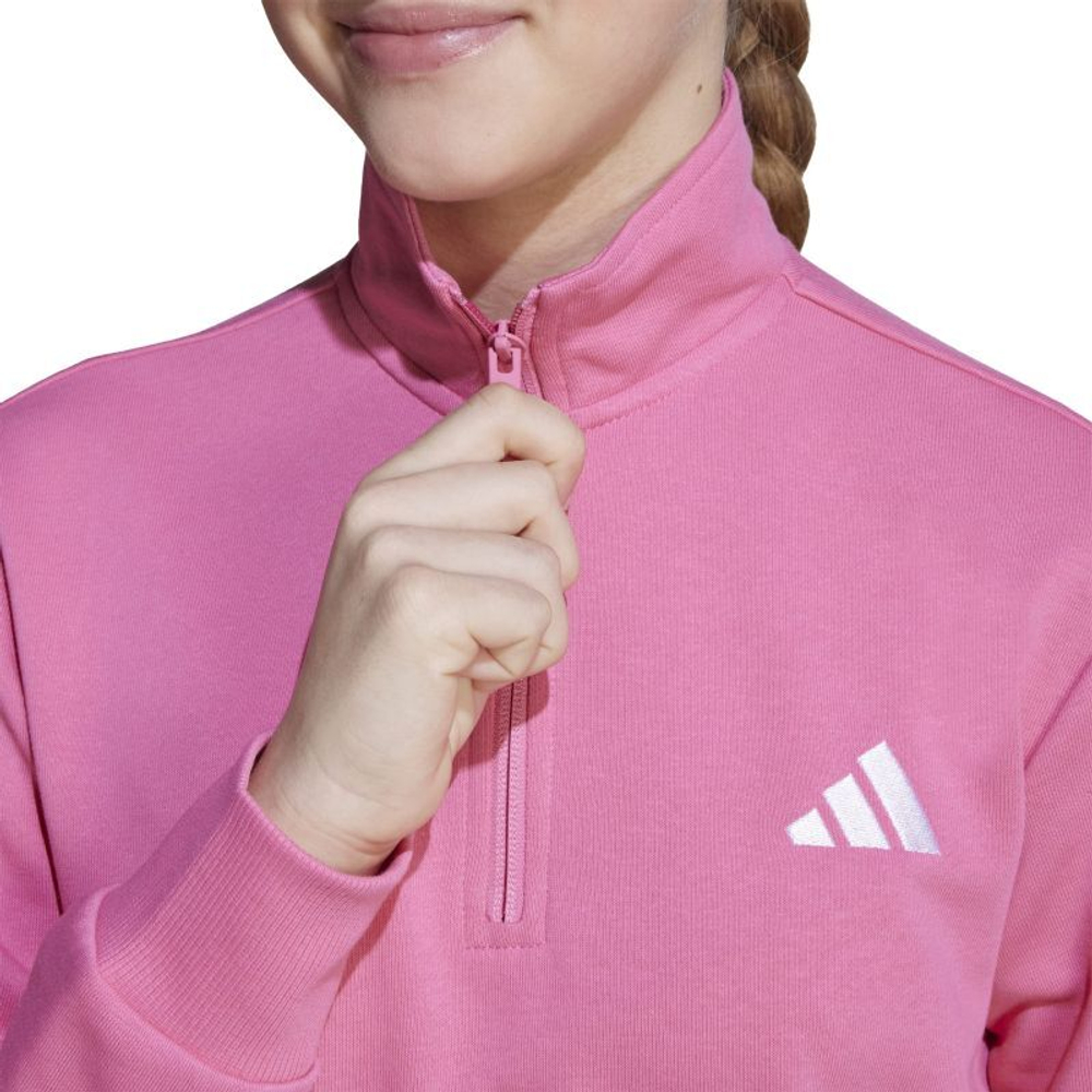 Детская теннисная куртка Adidas Junior Full-Zip Sweatshirt - pink fusion/white