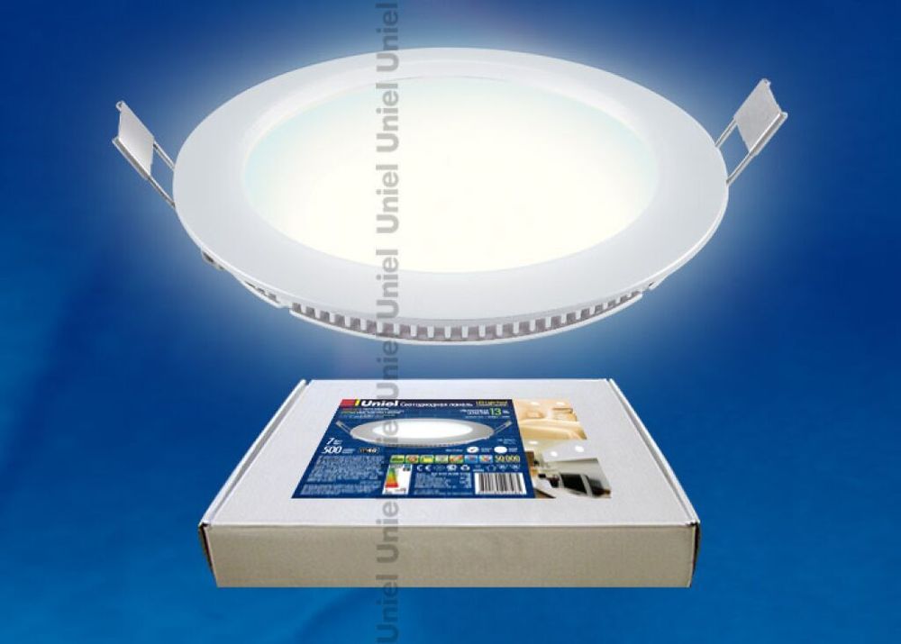 ULP-R150-07/WW WHITE Светильник светодиодный потолочный встраиваемый «Uniel». Ультратонкий. Диаметр ￠150*15 mm. Цвет корпуса белый. Цвет свечения тепл