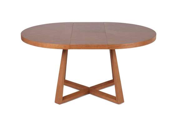 Раздвижной обеденный стол Brave Ø120-160 см, шпон дуба темный