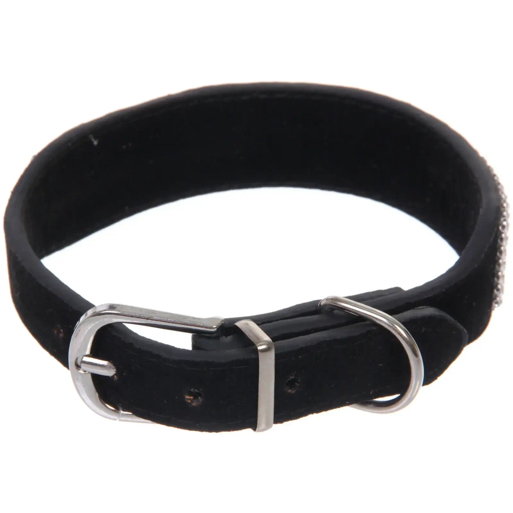 Ошейник для собак и кошек со стразами «#на стиле», цвет черный, 2см, размер S, 28*30см (лейбл)