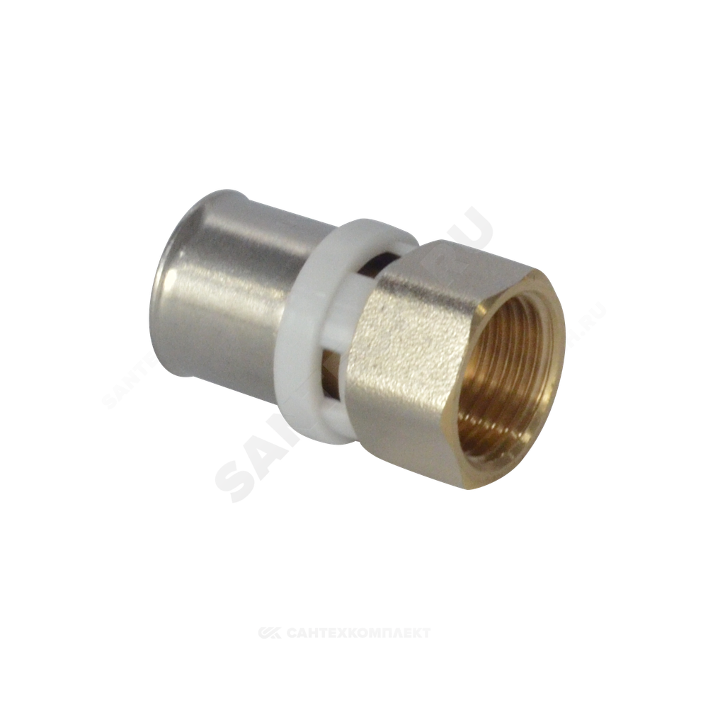 Муфта МП латунь никель пресс Дн 26х3/4" ВР ГОСТ 32415-2013 8002 Aquasfera 8002-05
