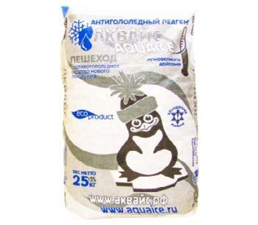 Антигололедный реагент -25°С АКВАЙС ПЕШЕХОД, 25 кг