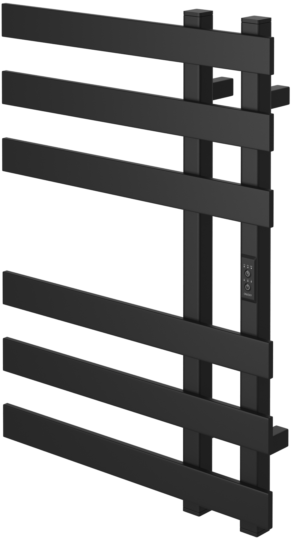 Полотенцесушитель электрический EWRIKA Медея LX 70x50 см, подключение справа, слева, матовый черный, лесенка, из стали