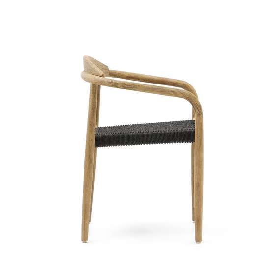 Стул Glynis массив эвкалипта с черным сиденьем