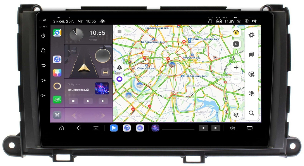 Магнитола для Toyota Sienna 3 2010-2014 - Carmedia OL-9695 QLed, Android 13, TS20, CarPlay, SIM-слот