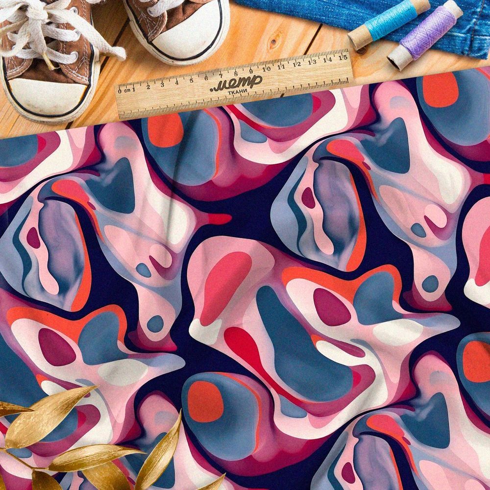 Ткань премиум сатин взрывной креатив