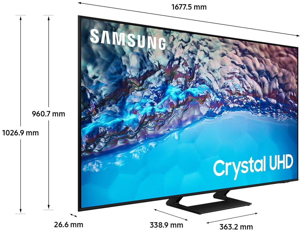 75" Телевизор Samsung UE75BU8500U 2022 VA, черный