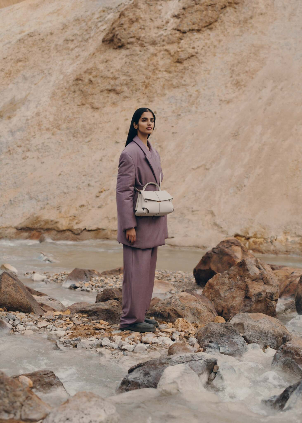 Сумка Polene Mokki EDITION TEXTURED CHALK