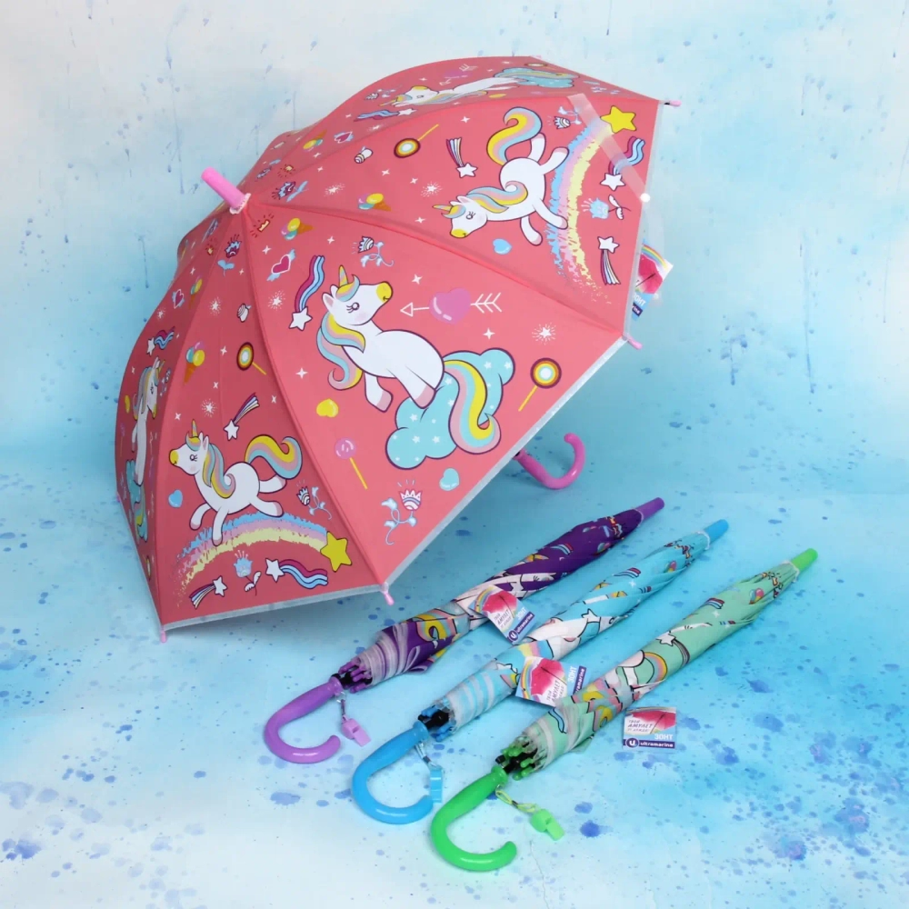 Зонт детский полуавтомат «Ultramarine - Единорожек на луне», 8 спиц, d-85см, длина в слож. виде 68см ●