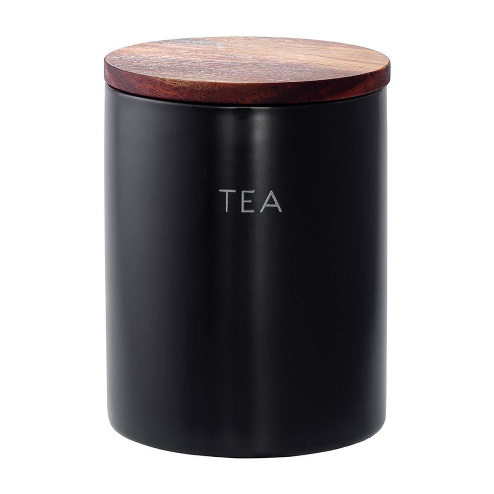 Банка керамическая для хранения чая, 650 мл, черная