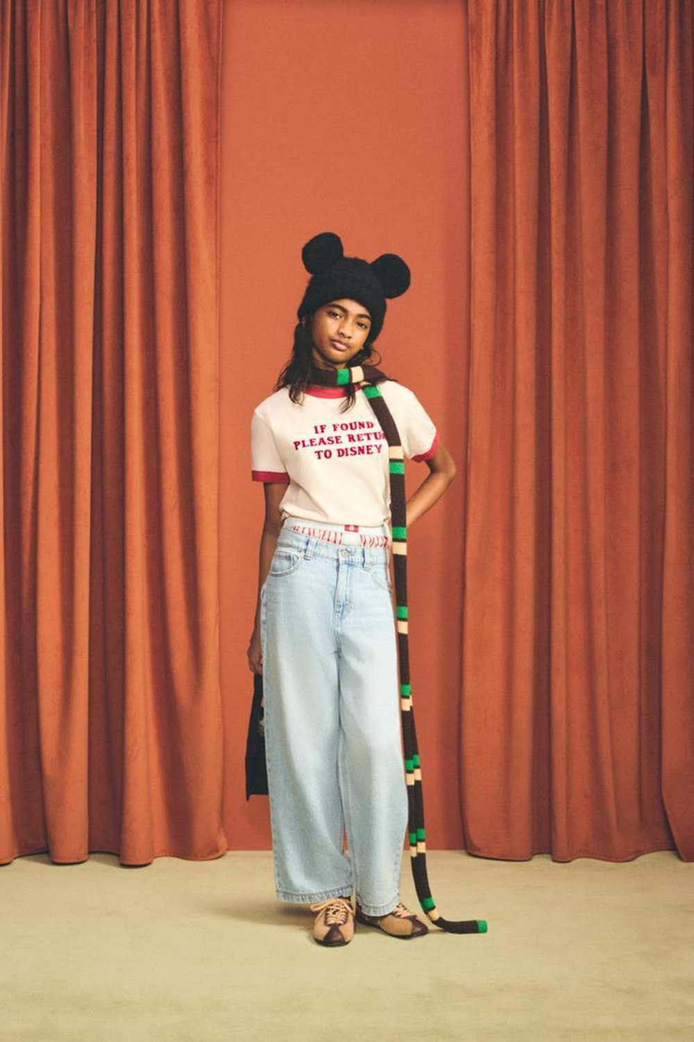 ZARA Х DISNEY ВЯЗАНАЯ ШАПКА С УШАМИ МИККИ МАУСА ЧЕРНЫЙ