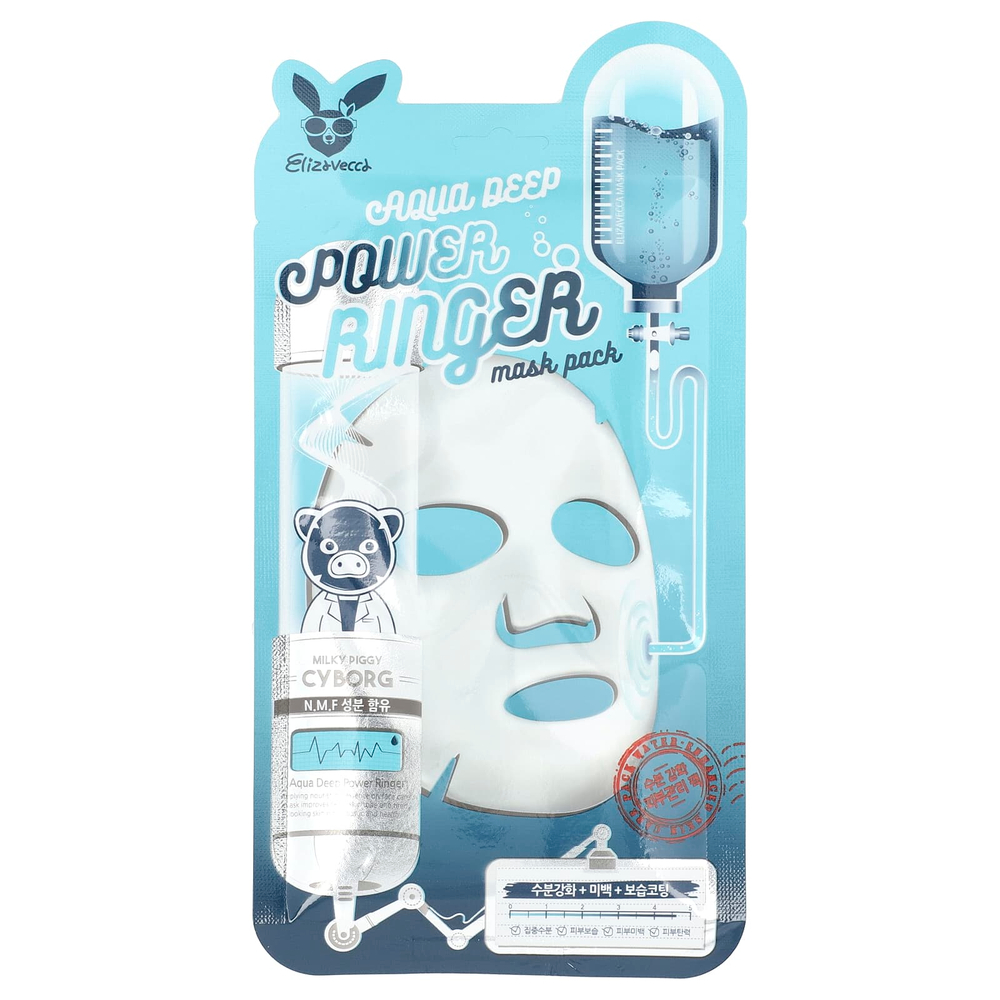 Elizavecca, Aqua Deep Power Ringer Beauty Mask Pack, 1 шт., 23 мл (0,78 жидк. Унции)