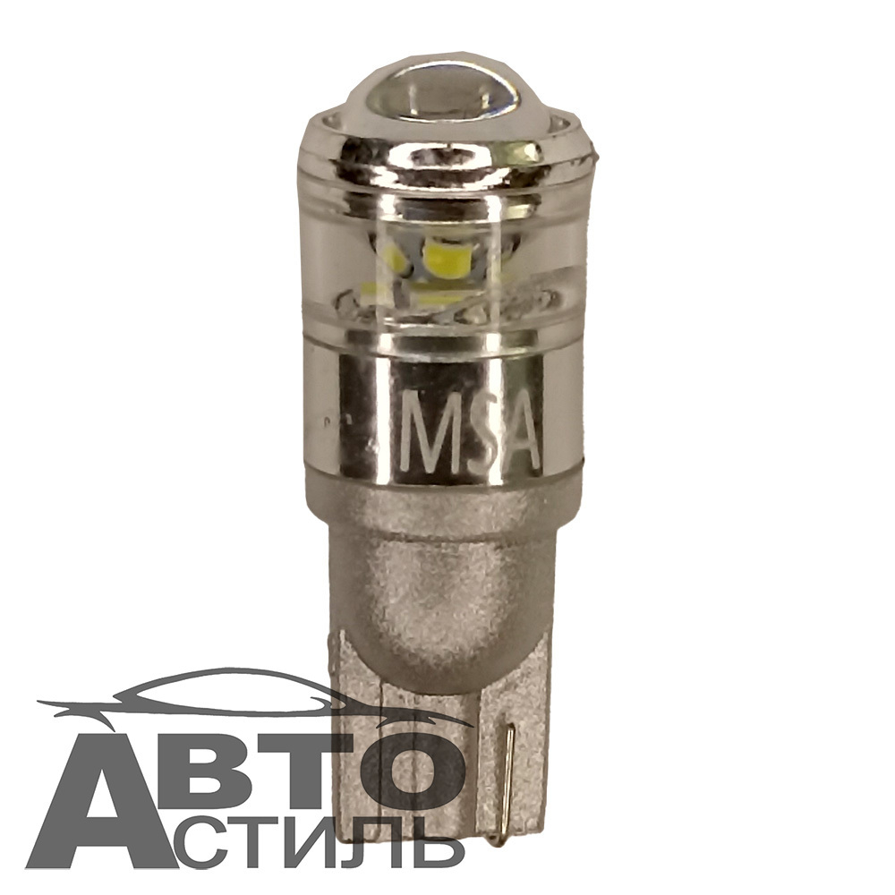 Светодиод 12V T10 COB WHITE+Lens +8SMD MSA (без цок.) белый Линза COB+8SMDс обод+пластик цок
