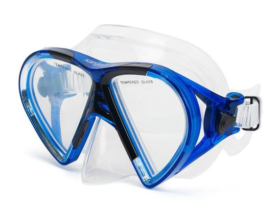 Набор маска+трубка Sargan Барракуда прозрачный/синий