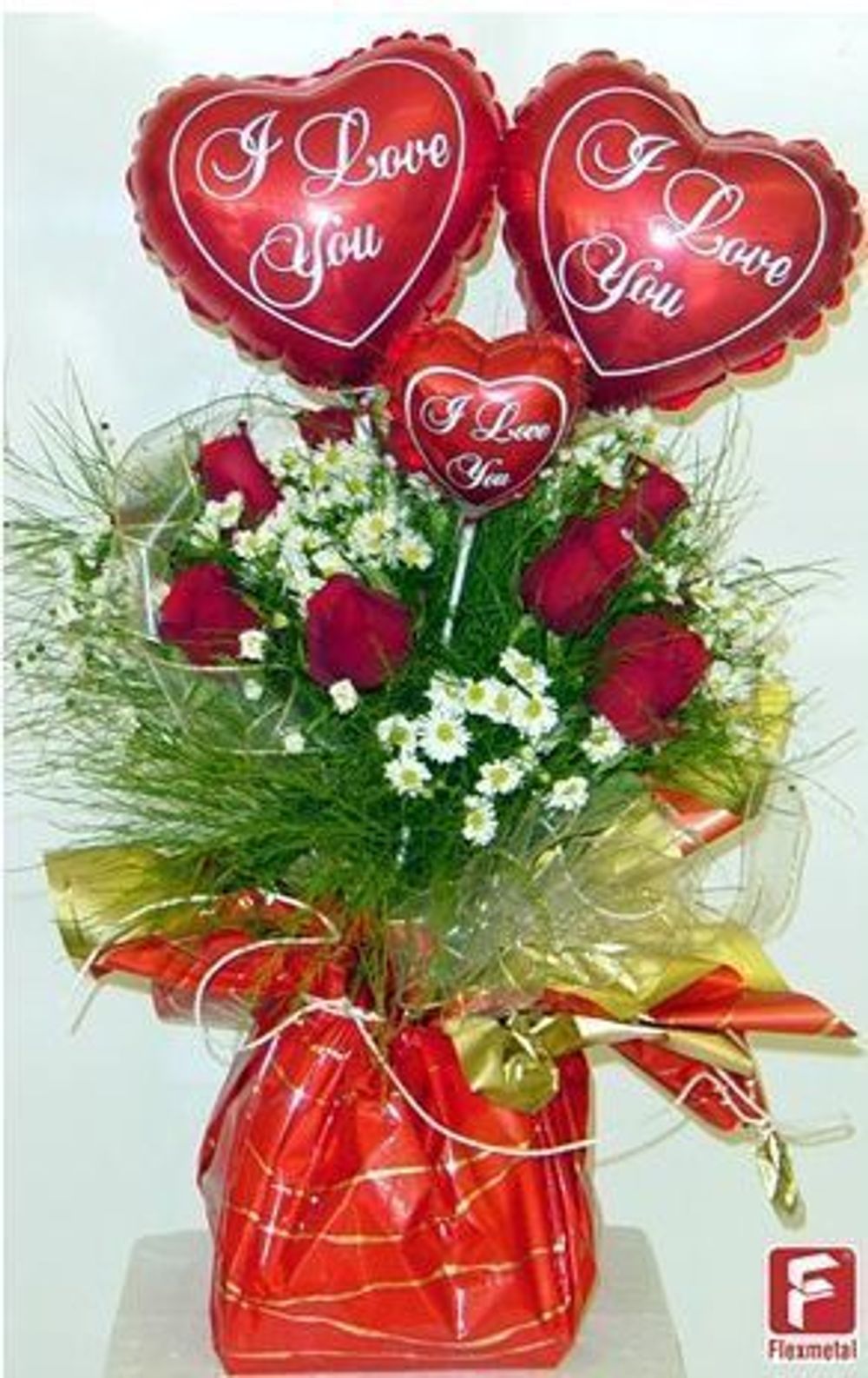 Шар (9"/23 см) Мини-сердце, Я Люблю Тебя, Красный