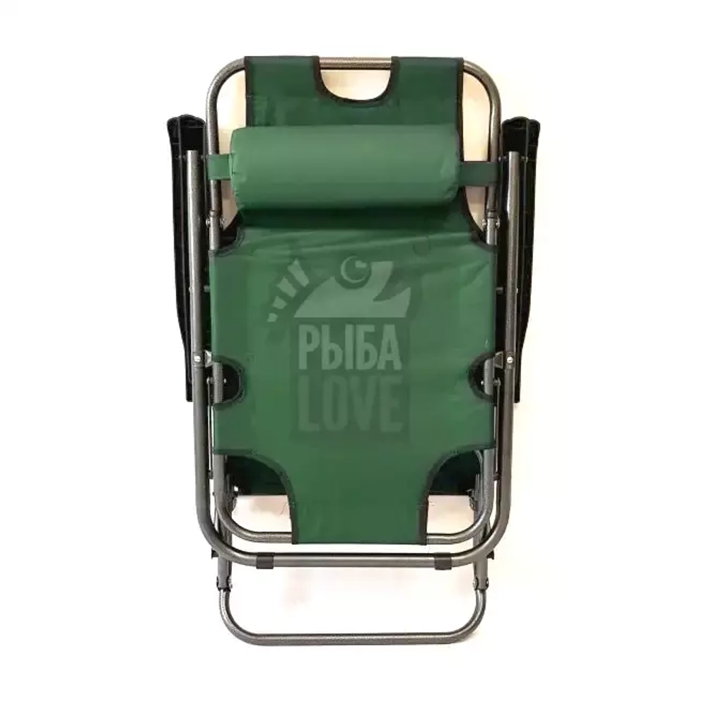Раскладное кресло-шезлонг с подголовником 153см кресло для пляжа, рыбалки, дачи