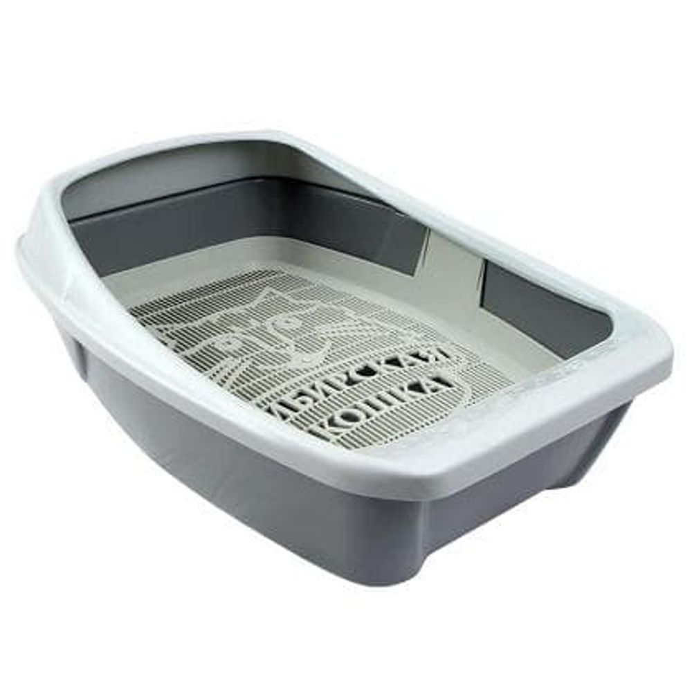 Туалет "Сибирская кошка" Евро глубокий с бортиком и сеткой д/кошек