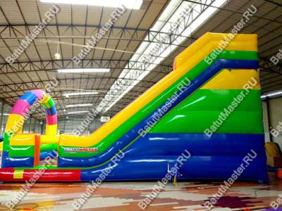 Детский надувной батут-горка "Без радуги никуда" 10*5*8м