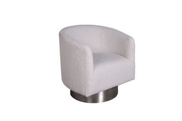 48MY-KRES-2841 SER Кресло вращающееся, иск.каракуль серый 79*74*79cм