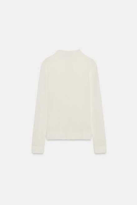 ZARA КАРДИГАН ИЗ СВЕРХТОНКОГО ТРИКОТАЖА, ЭКРЮ