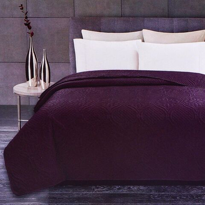 Покрывало 2-сп, 180х200 см, 100%пэ, стеган, Silvano, Ультрасоник Атлас, сливовое