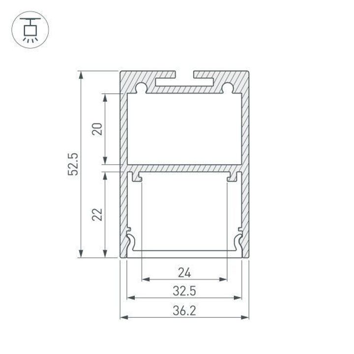 Профиль Arlight ARH-Line-3750A-3000 Anod 036137