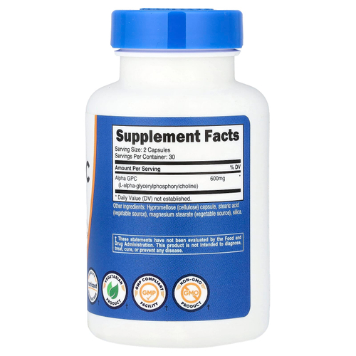 Nutricost, альфа-ГФХ, 60 капсул (300 мг в 1 капсуле)