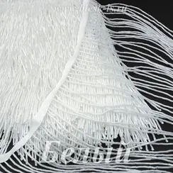 Бахрома из стекляруса 20 см, Белая, розница от 10 см