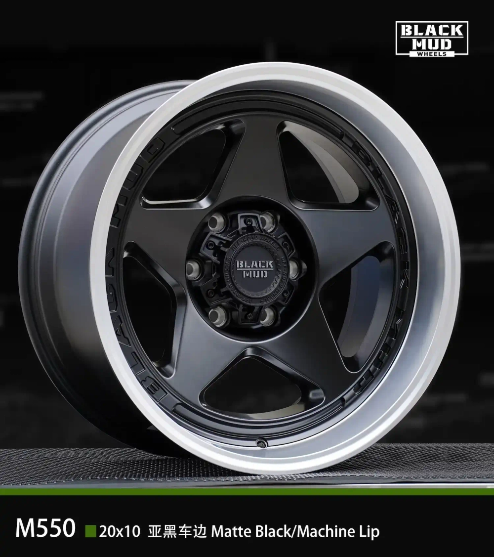 Диск колёсный литой BLACK MUD M550 R18 8.5 ET0 Matte Black / Machined Lip