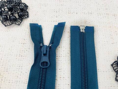 Молния спираль Т5, L 60 см, морская волна